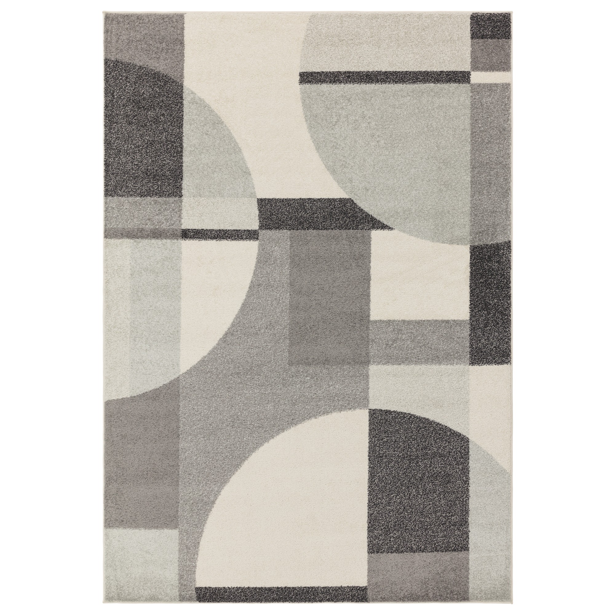 Muse Mu20 Modern Geometric Woven Rugs In Grey